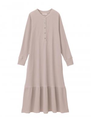 マタニティ パジャマ・ルームウェア|サーマルティアードリラックスネグリジェ　マタニティ・授乳パジャマ【出産後も長く使える】|ピンクブラウン