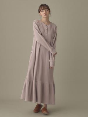 マタニティ パジャマ・ルームウェア|サーマルティアードリラックスネグリジェ　マタニティ・授乳パジャマ【出産後も長く使える】|ピンクブラウン