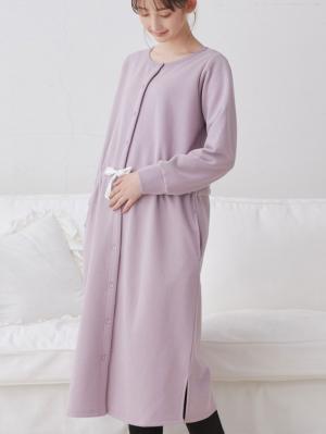 マタニティ パジャマ・ルームウェア|裏毛裏起毛ウエスト切替ワンピース&産後も使えるレギンスパジャマ　　マタニティ・授乳パジャマ【出産後も長く使える】|パープル