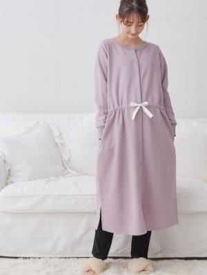 マタニティ パジャマ・ルームウェア|裏毛裏起毛ウエスト切替ワンピース&産後も使えるレギンスパジャマ　　マタニティ・授乳パジャマ【出産後も長く使える】|パープル