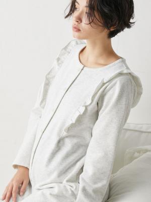 マタニティ パジャマ・ルームウェア|裏毛裏起毛ラッフルワンピース&産後も使えるレギンスパジャマ　マタニティ・授乳パジャマ【出産後も長く使える】|オートミール