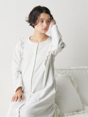 マタニティ パジャマ・ルームウェア|裏毛裏起毛ラッフルワンピース&産後も使えるレギンスパジャマ　マタニティ・授乳パジャマ【出産後も長く使える】|オートミール