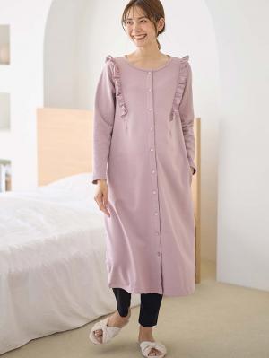 裏毛裏起毛ラッフルワンピース&産後も使えるレギンスパジャマ　マタニティ・授乳パジャマ【出産後も長く使える】10238