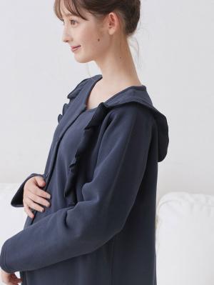 裏毛裏起毛ラッフルワンピース&産後も使えるレギンスパジャマ　マタニティ・授乳パジャマ【出産後も長く使える】10238