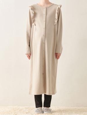 マタニティ パジャマ・ルームウェア|裏毛裏起毛ラッフルワンピース&産後も使えるレギンスパジャマ　マタニティ・授乳パジャマ【出産後も長く使える】