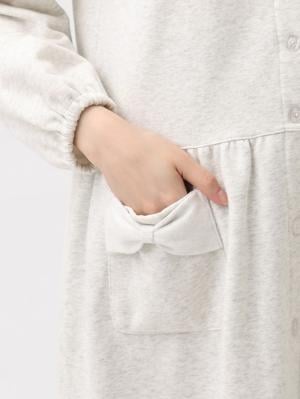 マタニティ パジャマ・ルームウェア|裏毛裏起毛リボンポケットギャザーワンピース&レギンスパジャマ　マタニティ・授乳パジャマ【出産後も長く使える】