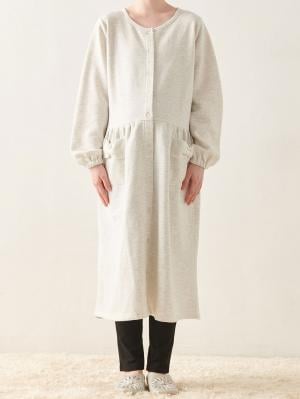 マタニティ パジャマ・ルームウェア|裏毛裏起毛リボンポケットギャザーワンピース&レギンスパジャマ　マタニティ・授乳パジャマ【出産後も長く使える】