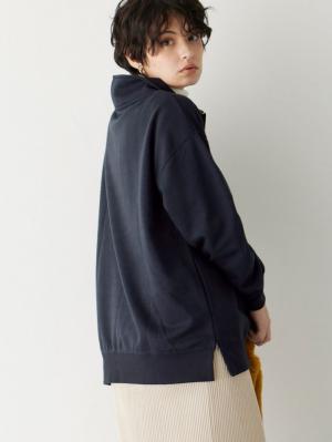 マタニティ トップス|裏毛裏起毛ジップスウェット　マタニティ・産後【出産後も長く使える】|ネイビー
