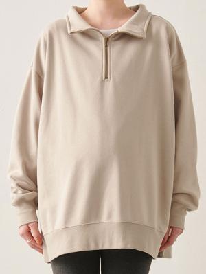 マタニティ トップス|裏毛裏起毛ジップスウェット　マタニティ・産後【出産後も長く使える】