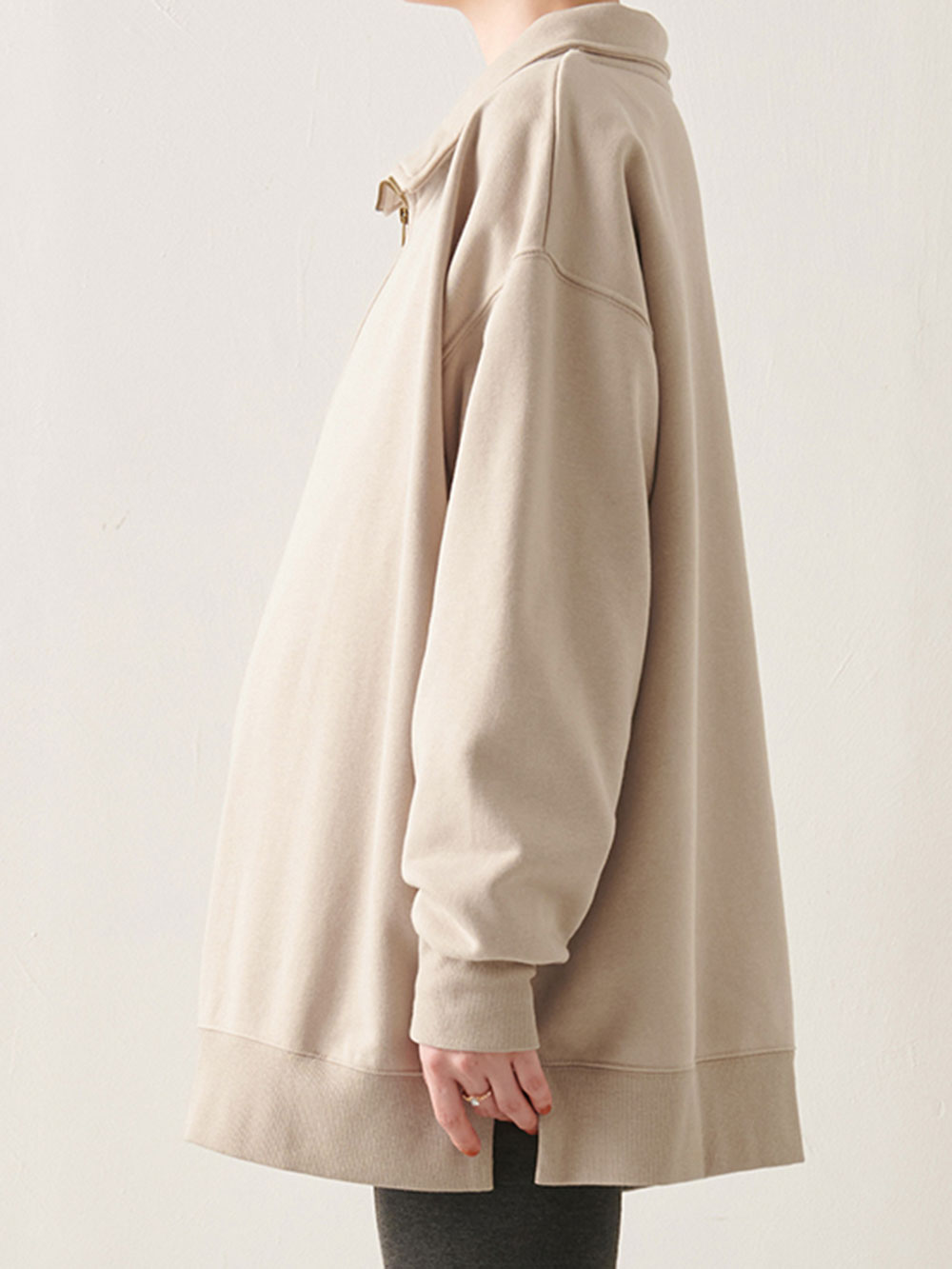 マタニティ トップス|裏毛裏起毛ジップスウェット　マタニティ・産後【出産後も長く使える】