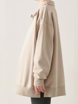 マタニティ トップス|裏毛裏起毛ジップスウェット　マタニティ・産後【出産後も長く使える】