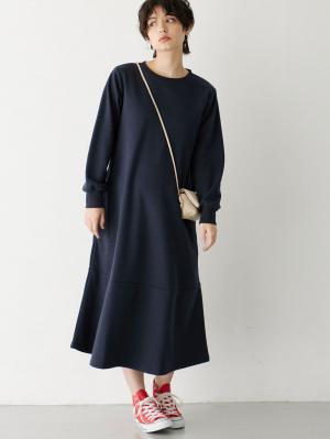 マタニティ ワンピース|裏毛起毛ティアードワンピース　　マタニティ・産後【出産後も長く使える】|ネイビー