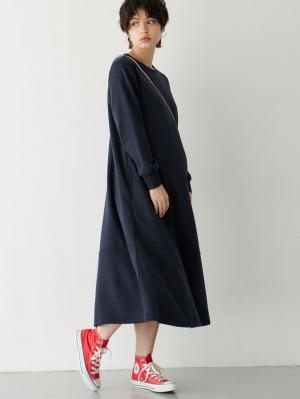 マタニティ ワンピース|裏毛起毛ティアードワンピース　　マタニティ・産後【出産後も長く使える】|ネイビー