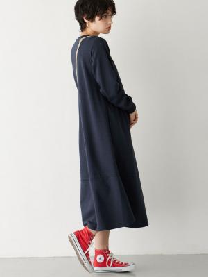 マタニティ ワンピース|裏毛起毛ティアードワンピース　　マタニティ・産後【出産後も長く使える】|ネイビー