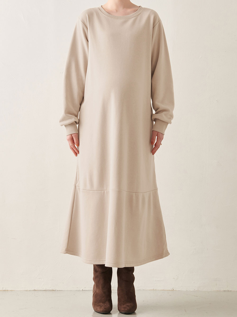 マタニティ ワンピース|裏毛起毛ティアードワンピース　　マタニティ・産後【出産後も長く使える】