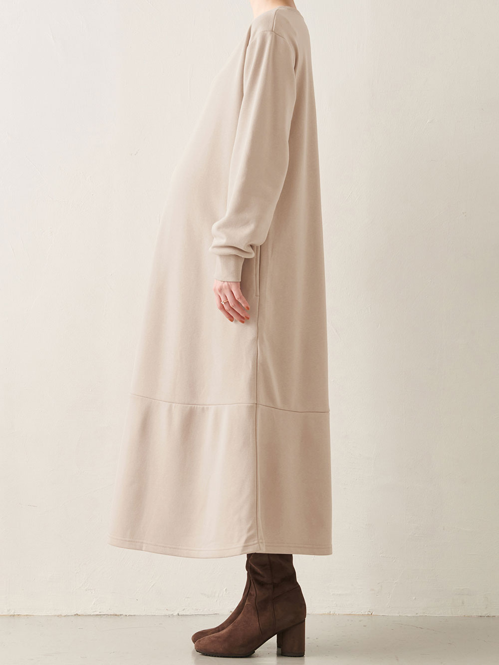 マタニティ ワンピース|裏毛起毛ティアードワンピース　　マタニティ・産後【出産後も長く使える】