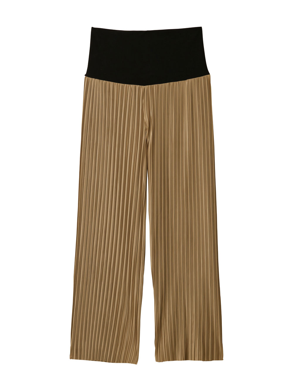 マタニティ パンツ|裾が床につかないフリーカットできるランダムプリーツワイドパンツ　マタニティ・産後【出産後も長く使える】|ベージュ