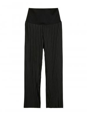 裾が床につかないフリーカットできるランダムプリーツワイドパンツ　マタニティ・産後【出産後も長く使える】 10242