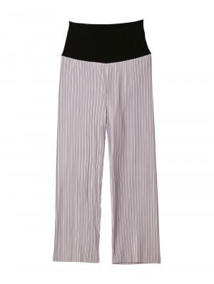 マタニティ パンツ|裾が床につかないフリーカットできるランダムプリーツワイドパンツ　マタニティ・産後【出産後も長く使える】|ライトグレー