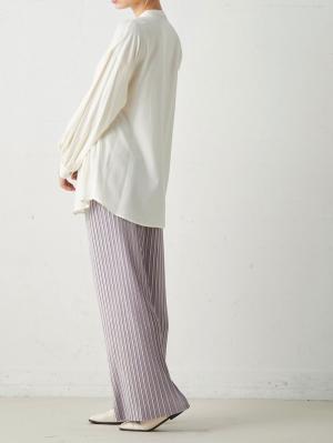 マタニティ パンツ|裾が床につかないフリーカットできるランダムプリーツワイドパンツ　マタニティ・産後【出産後も長く使える】|ライトグレー