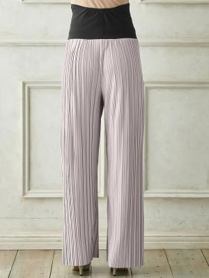 マタニティ パンツ|裾が床につかないフリーカットできるランダムプリーツワイドパンツ　マタニティ・産後【出産後も長く使える】