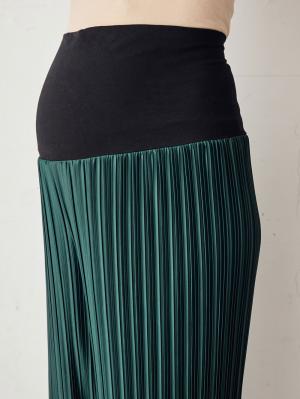 マタニティ パンツ|裾が床につかないフリーカットできるランダムプリーツワイドパンツ　マタニティ・産後【出産後も長く使える】