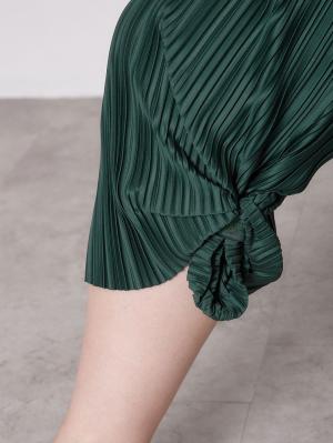 マタニティ パンツ|裾が床につかないフリーカットできるランダムプリーツワイドパンツ　マタニティ・産後【出産後も長く使える】