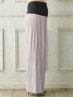 マタニティ パンツ|裾が床につかないフリーカットできるランダムプリーツワイドパンツ　マタニティ・産後【出産後も長く使える】