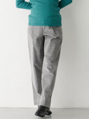 マタニティ パンツ|ストレッチコーデュロイワイドストレートパンツ マタニティ・産後【出産後も長く使える】|グレー