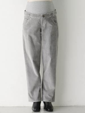 マタニティ パンツ|ストレッチコーデュロイワイドストレートパンツ マタニティ・産後【出産後も長く使える】