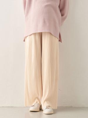 マタニティ パンツ|裾が床につかない機能付フリーカットできるプリーツパンツ マタニティ・産後【出産後も長く使える】|アイボリー