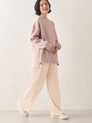 マタニティ パンツ|裾が床につかない機能付フリーカットできるプリーツパンツ マタニティ・産後【出産後も長く使える】|アイボリー