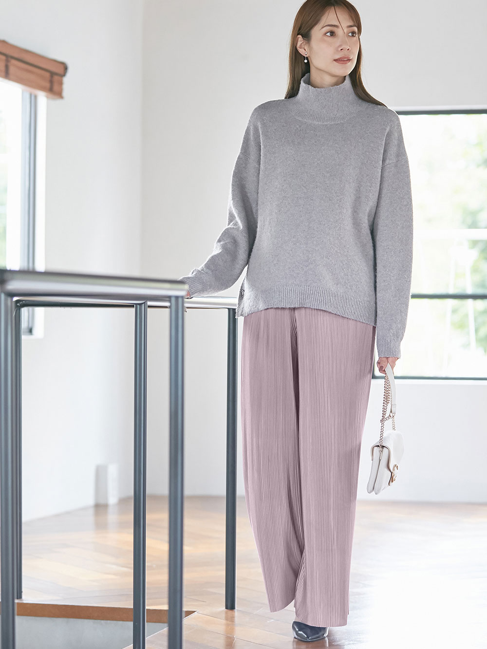 マタニティ パンツ|裾が床につかない機能付フリーカットできるプリーツパンツ マタニティ・産後【出産後も長く使える】|モーヴ