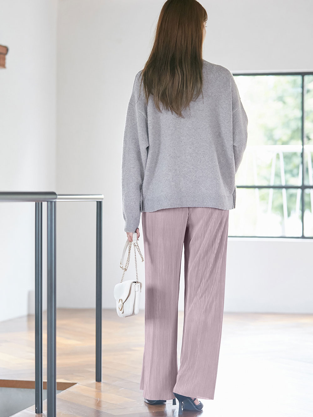 マタニティ パンツ|裾が床につかない機能付フリーカットできるプリーツパンツ マタニティ・産後【出産後も長く使える】|モーヴ