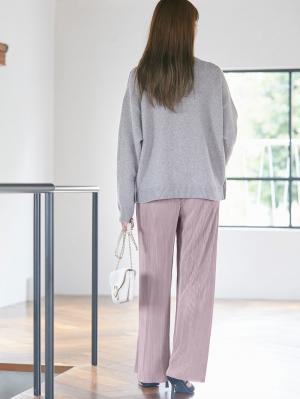 マタニティ パンツ|裾が床につかない機能付フリーカットできるプリーツパンツ マタニティ・産後【出産後も長く使える】|モーヴ