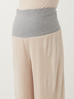 マタニティ パンツ|裾が床につかない機能付フリーカットできるプリーツパンツ マタニティ・産後【出産後も長く使える】