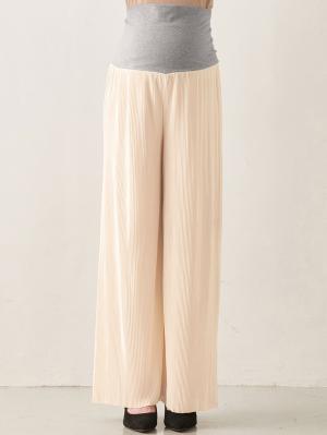 マタニティ パンツ|裾が床につかない機能付フリーカットできるプリーツパンツ マタニティ・産後【出産後も長く使える】