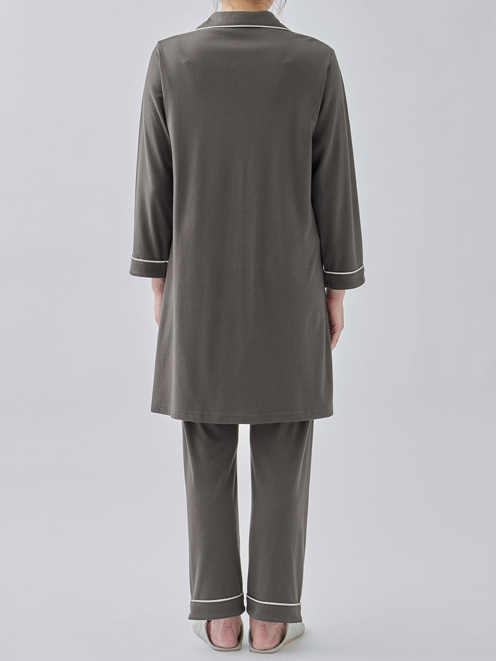 マタニティ パジャマ・ルームウェア|綿混やわらかスムースシャツパジャマ【出産後も長く使える】