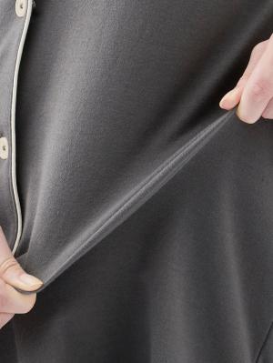 マタニティ パジャマ・ルームウェア|綿混やわらかスムースシャツパジャマ【出産後も長く使える】