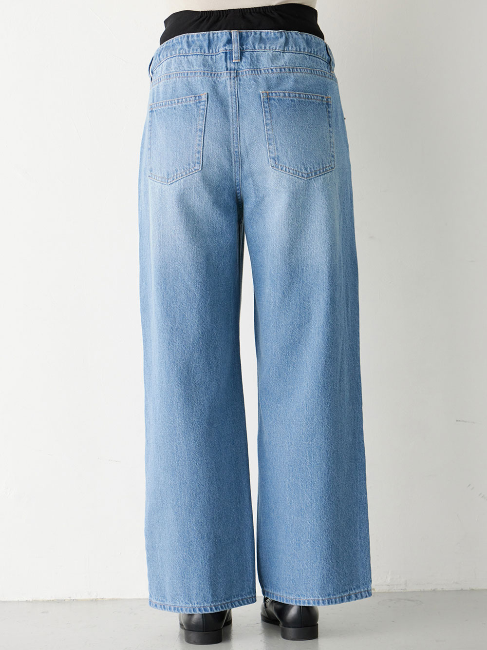 マタニティ パンツ|綿100%ワイドストレートデニム　　マタニティ・産後【出産後も長く使える】