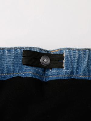 マタニティ パンツ|綿100%ワイドストレートデニム　　マタニティ・産後【出産後も長く使える】