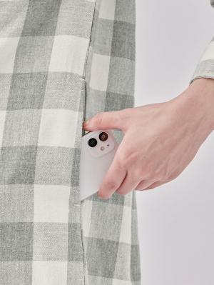 マタニティ パジャマ・ルームウェア|綿100%フランネルシャツワンピース＆産後も使えるレギンスパンツセット【出産後も長く使える】