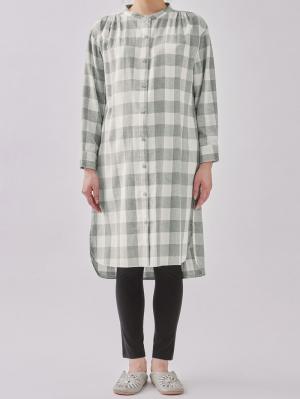 マタニティ パジャマ・ルームウェア|綿100%フランネルシャツワンピース＆産後も使えるレギンスパンツセット【出産後も長く使える】