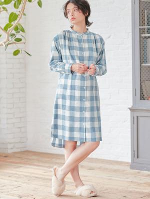 マタニティ パジャマ・ルームウェア|綿100%フランネルシャツワンピース＆産後も使えるレギンスパンツセット【出産後も長く使える】