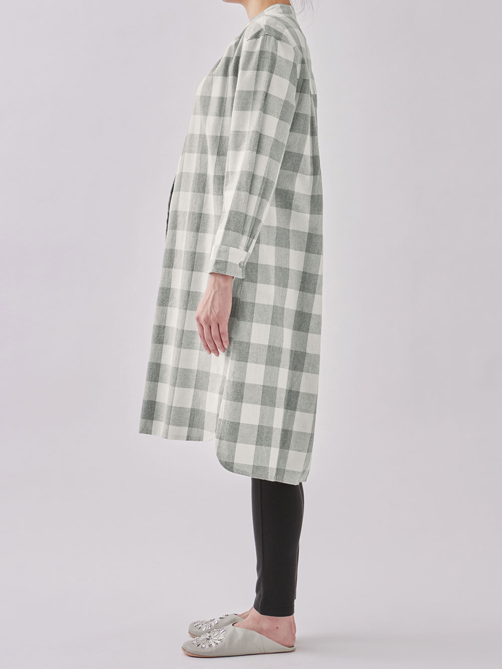 マタニティ パジャマ・ルームウェア|綿100%フランネルシャツワンピース＆産後も使えるレギンスパンツセット【出産後も長く使える】