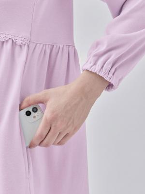 マタニティ パジャマ・ルームウェア|綿混やわらかスムース切替ギャザーパジャマ【出産後も長く使える】