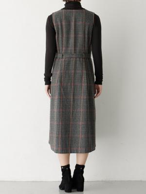 マタニティ ワンピース|チェックジャンパースカート　マタニティ・産後【出産後も長く使える】