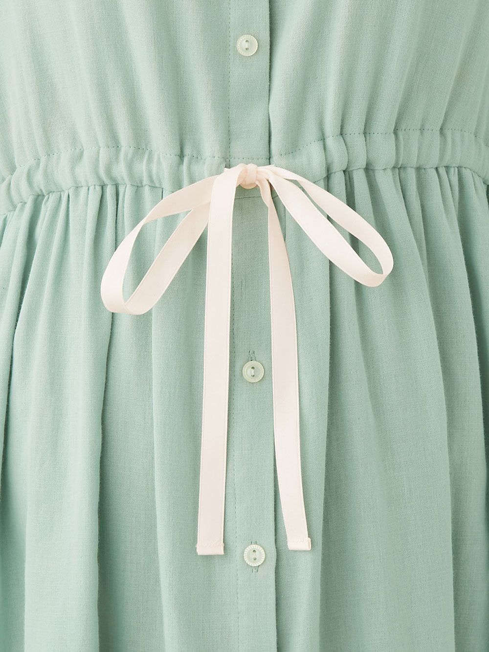 マタニティ パジャマ・ルームウェア|Ｗガーゼ長袖ウエストリボンネグリジェ　マタニティ・授乳パジャマ【出産後も長く使える】