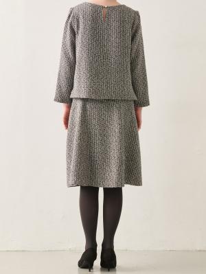 マタニティ ワンピース|ツイードトップス&フレアスカートセット　マタニティ・産後【出産後も長く使える】