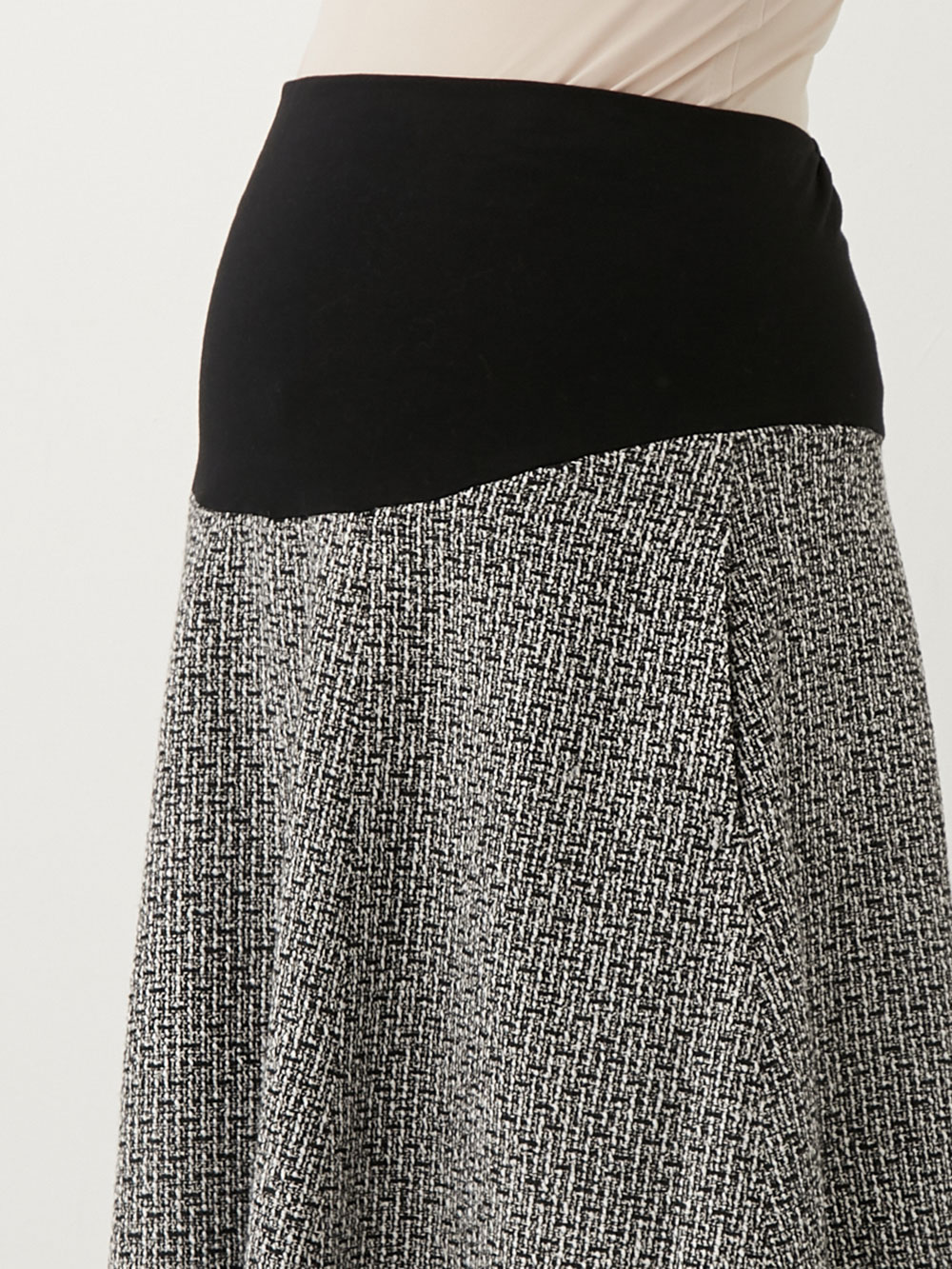 マタニティ ワンピース|ツイードトップス&フレアスカートセット　マタニティ・産後【出産後も長く使える】